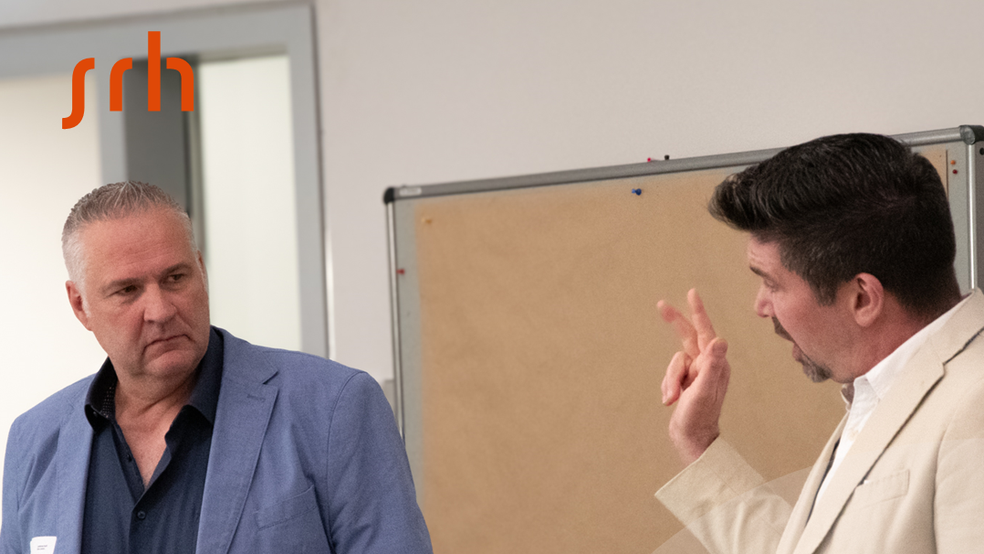 Sven Letzgus und Jerome Butsch bei Ihrem Vortrag zum Thema Betriebliches Wiedereingliederungsmanagement