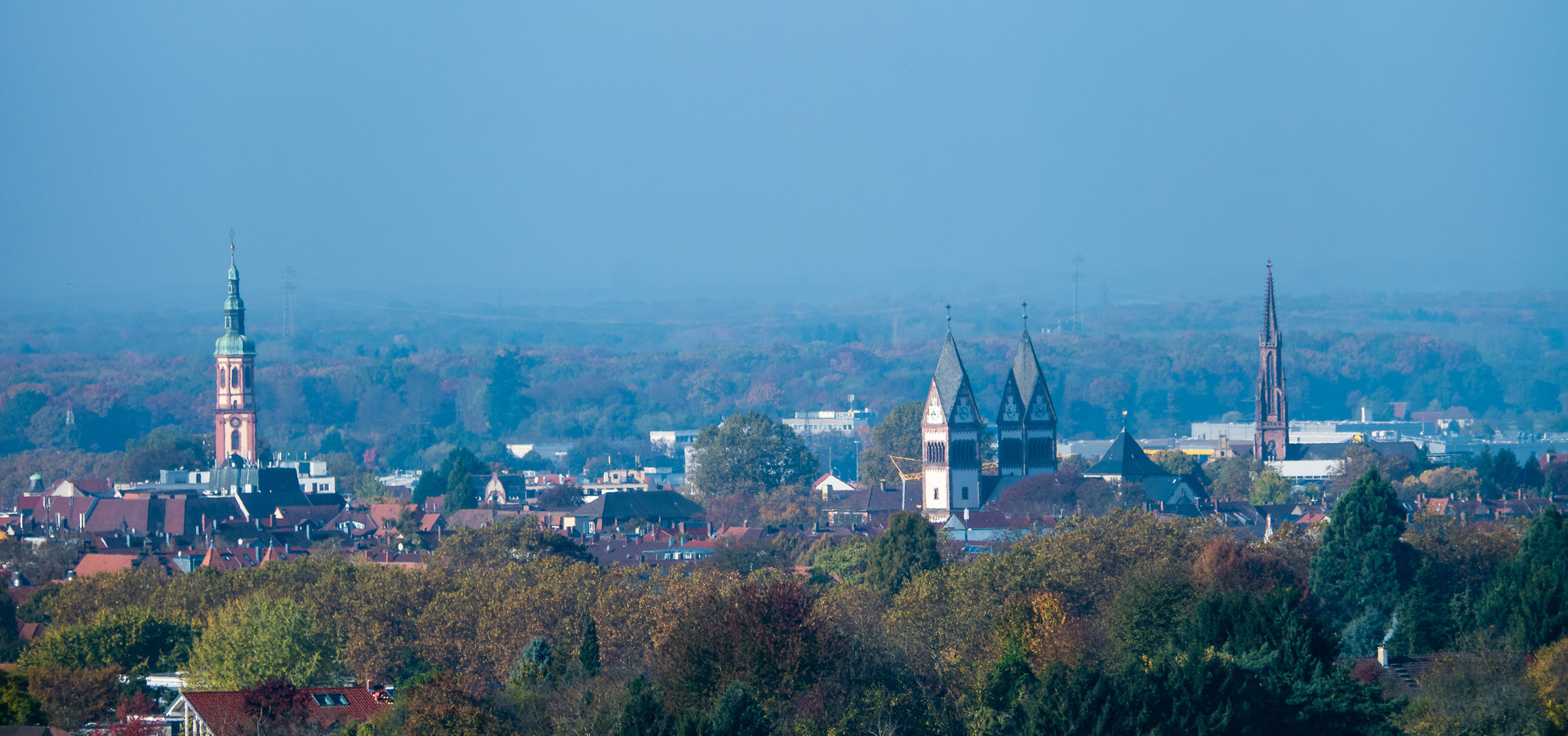 Blick auf Offenburg aus der Ferne